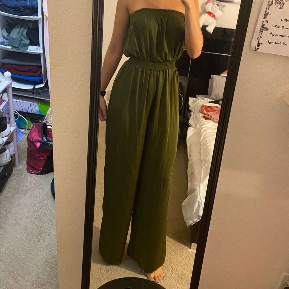 Olive green flowy jumpsuit